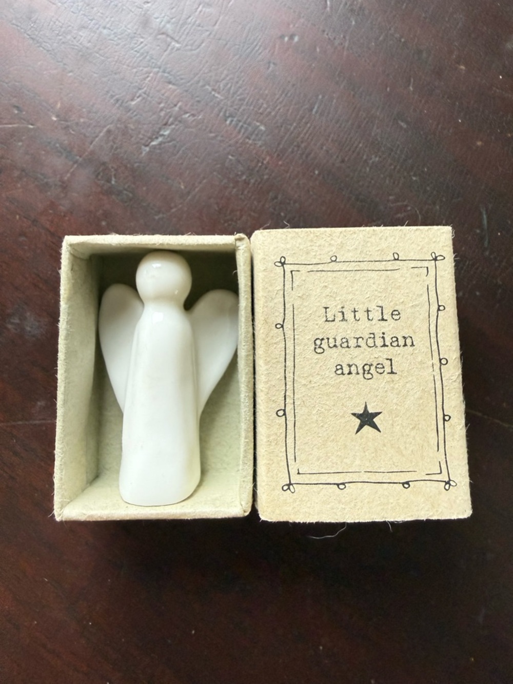 Two's Company Little Guardian Angel in Angel Box, Ceramic